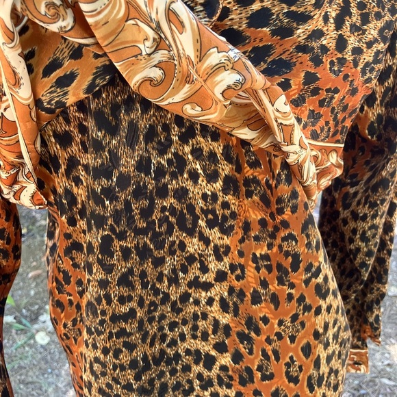 80’s-90’s western women’s blouse Casual Corner Animal Print small - Picture 5 of 11